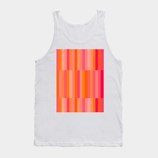 Pink and Orange, Geometric, Block, Stripes Tank Top